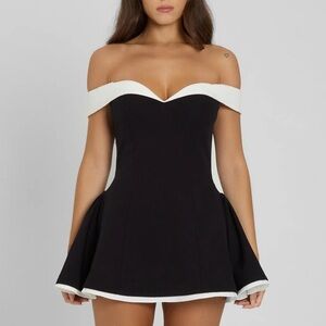 Leau- Ramona Contrast Corset Babydoll Mini Dress